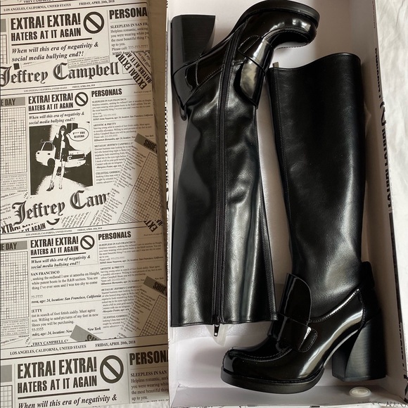 Jeffrey Campbell Shoes - Jeffrey Campbell Black Loafer Heel Boots SZ 7/37